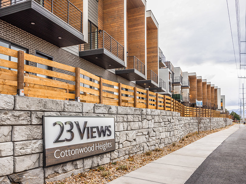 Townhomes in Salt Lake City at 23 Views Townhomes in Cottonwood Heights featuring a modern boutique rental community near downtown.